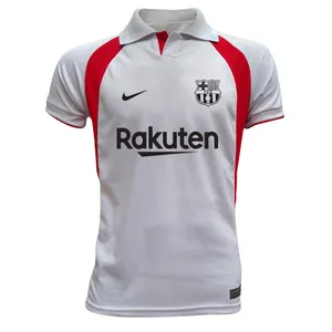 پولوشرت ورزشی مردانه طرح بارسلونا کد B9010711rرنگ سفید