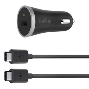 شارژر فندکی بلکین مدل F7U005BT04 به همراه کابل تبدیل  USB-C