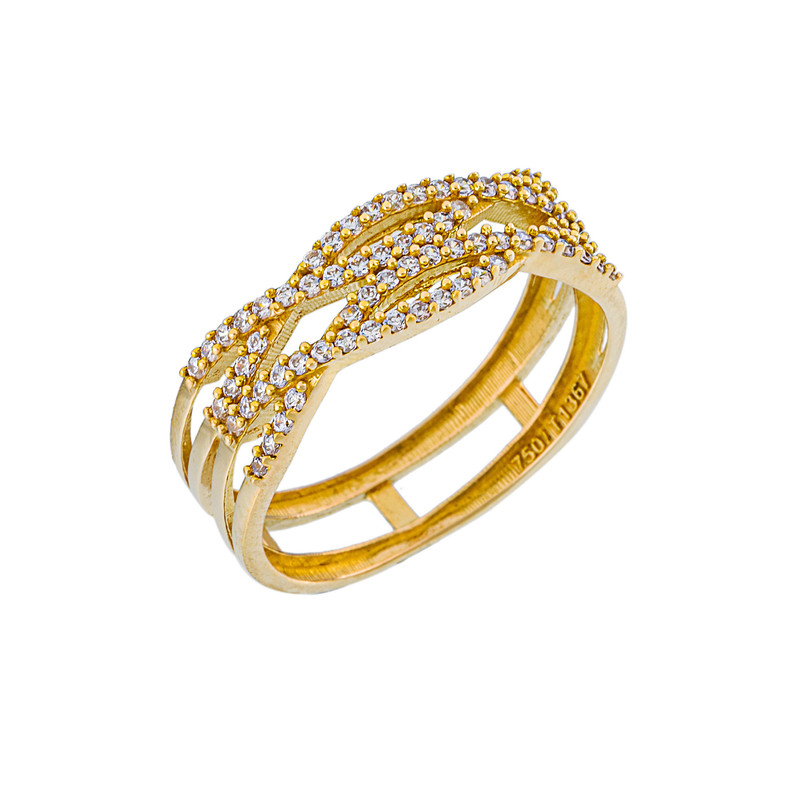 انگشتر طلا 18 عیار زنانه جواهری سون مدل 2513