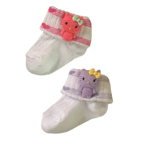 جوراب نوزادی طرح kitty  کد S1  مجموعه 2 عددی