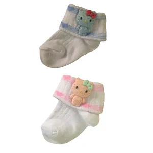 جوراب نوزادی طرح kitty  کد S7 مجموعه 2 عددی