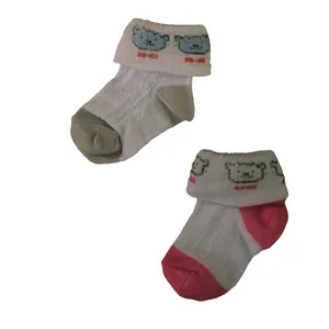 جوراب نوزادی طرح خرس کد 12 مجموعه 2 عددی