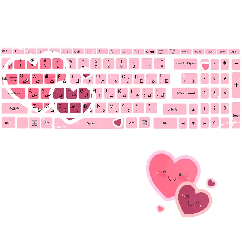 استیکر لپ تاپ کد LO-V به همراه برچسب حروف فارسی کیبورد