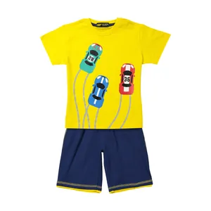 ست تی شرت و شلوارک پسرانه خرس کوچولو مدل 2011123-16