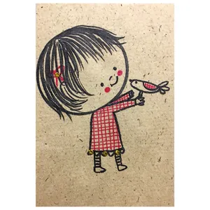 کارت پستال طرح کودک و پرنده کد kid.1