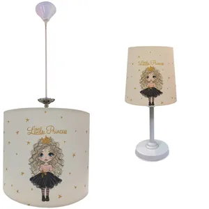   چراغ رومیزی کودک مدل دختر و ستاره به همراه چراغ آویز