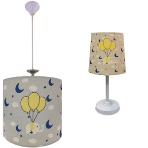   چراغ رومیزی کودک مدل فیل و بادکنک به همراه چراغ آویز