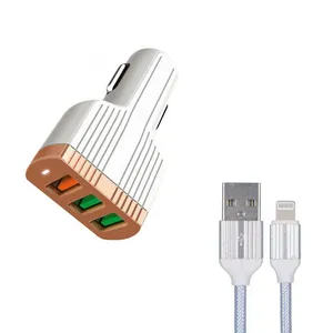 شارژر فندکی الدینیو مدل C702Q به همراه کابل تبدیل لایتنینگ