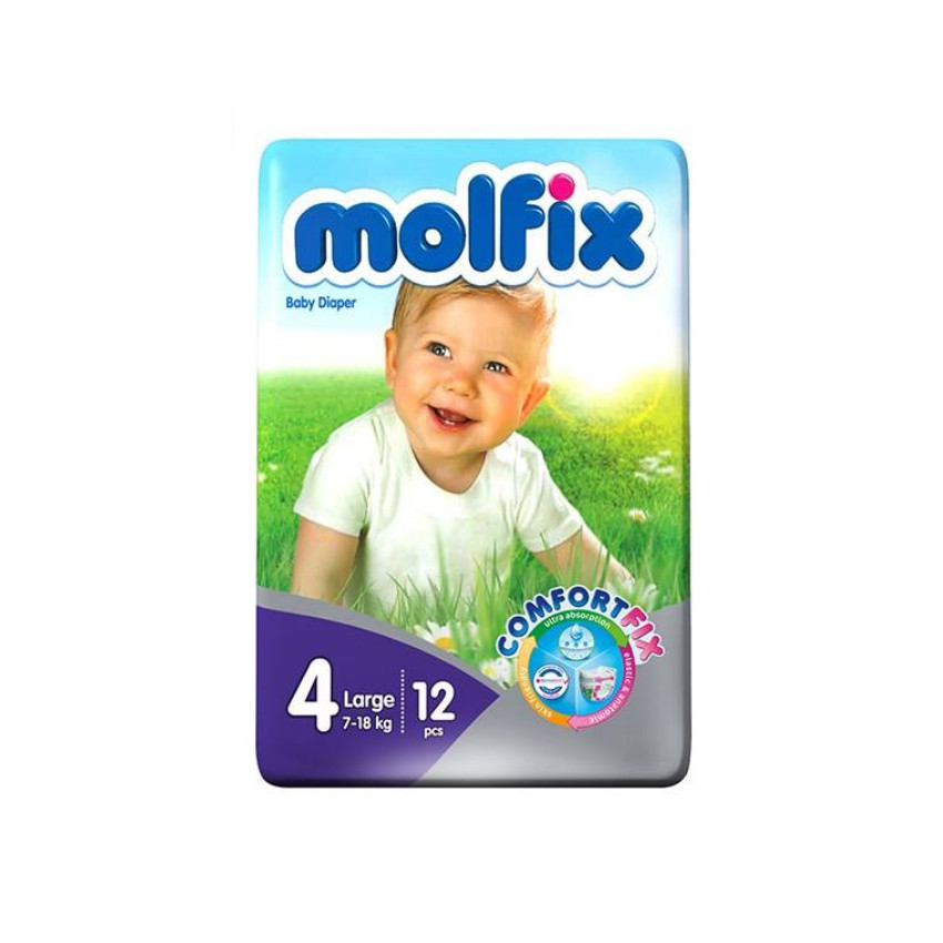 پوشک مولفیکس مدل Twin سایز 4 بسته 12 عددی