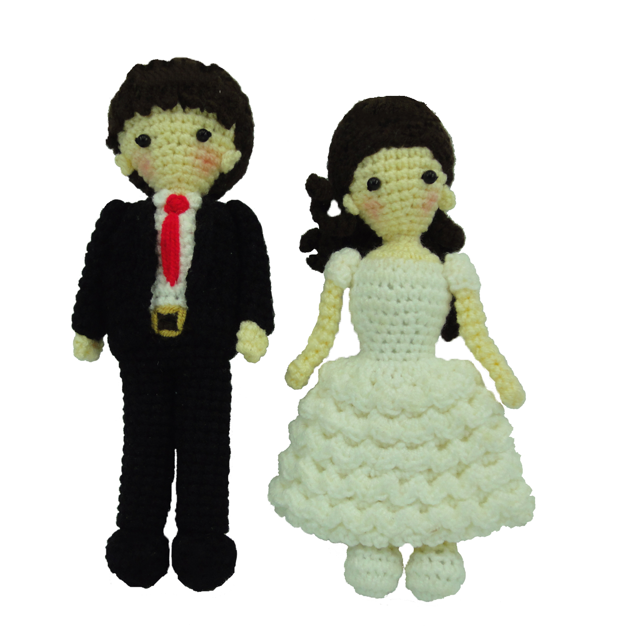 عروسک بافتنی طرح عروس و داماد کد AD1 مجموعه 2 عددی