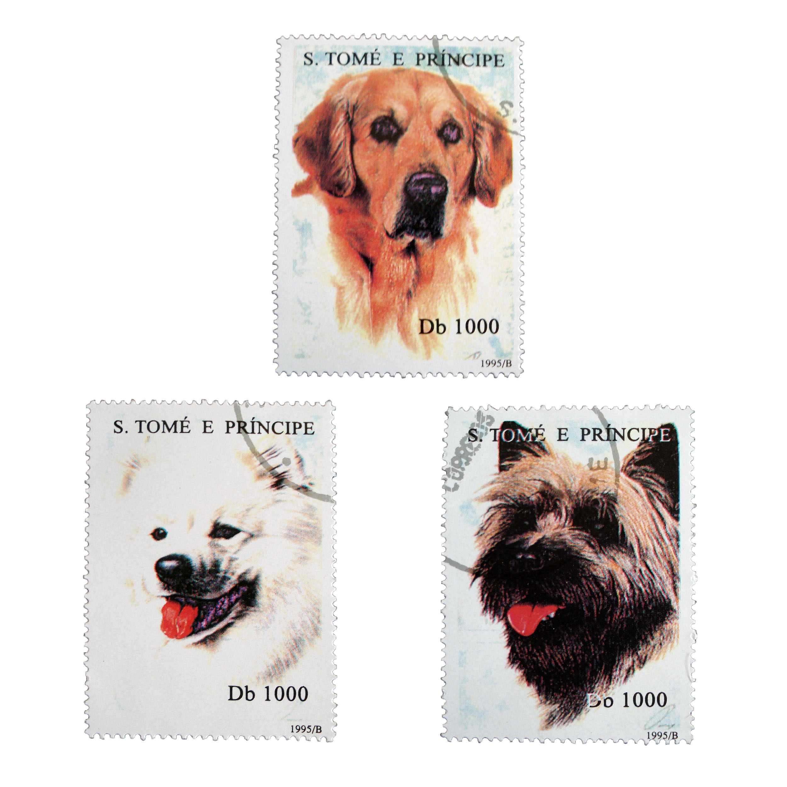 تمبر یادگاری طرح حیوانات مدل DOGS کد D-608 مجموعه 3 عددی