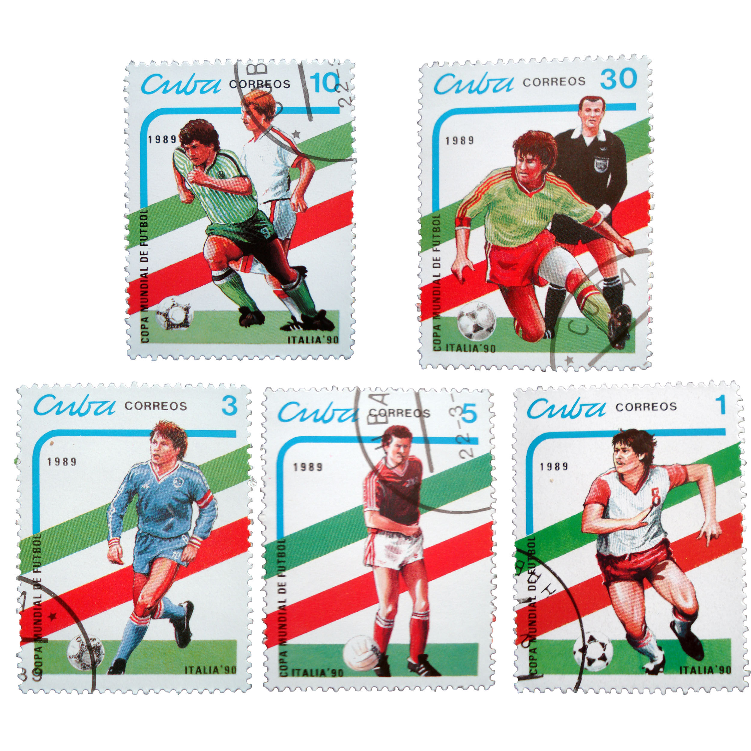 تمبر یادگاری طرح ورزشی مدل ITALIA90 کد F-613 مجموعه 5 عددی