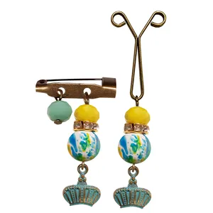 ست سنجاق سینه و گیره روسری طرح تاج کد PM503