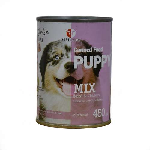 کنسرو غذای سگ مدکاو مدل Puppy Mix وزن 450 گرم