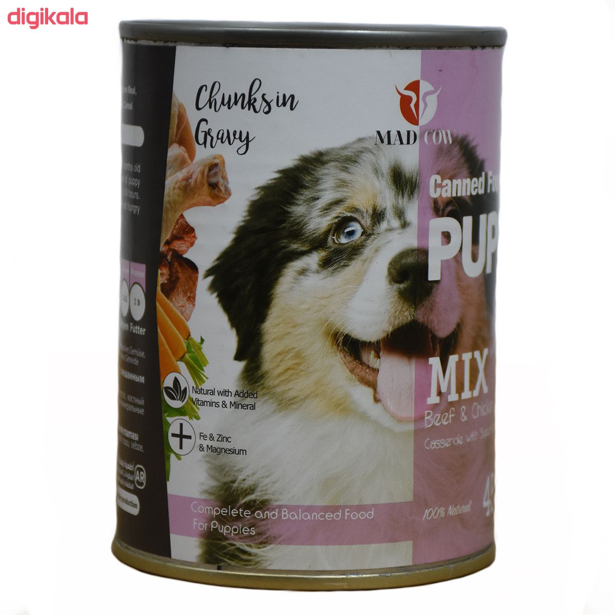 کنسرو غذای سگ مدکاو مدل Puppy Mix وزن 450 گرم