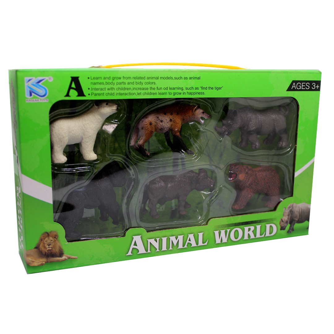 فیگور طرح حیوانات جنگل مدل ANIMAL WORLD مجموعه 6 عددی