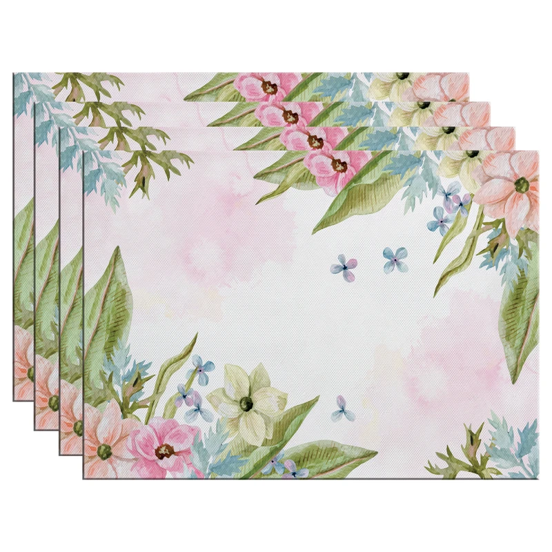 زیربشقابی طرح گل کد IDM 200 بسته 4 عددی 