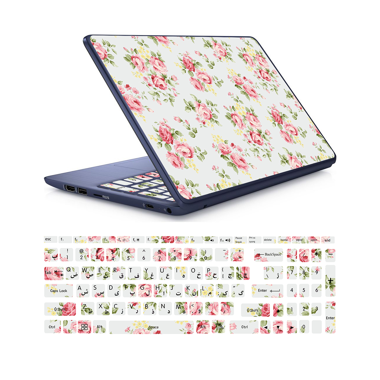 استیکر لپ تاپ  کد N01 به همراه برچسب حروف فارسی کیبورد