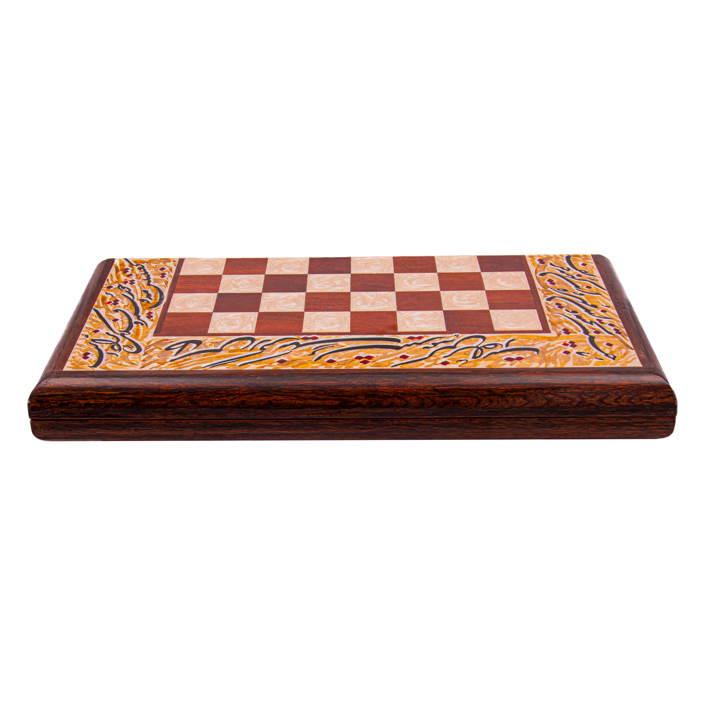 صفحه شطرنج خاتم کاری کروبی طرح خوشنویسی مدل k80