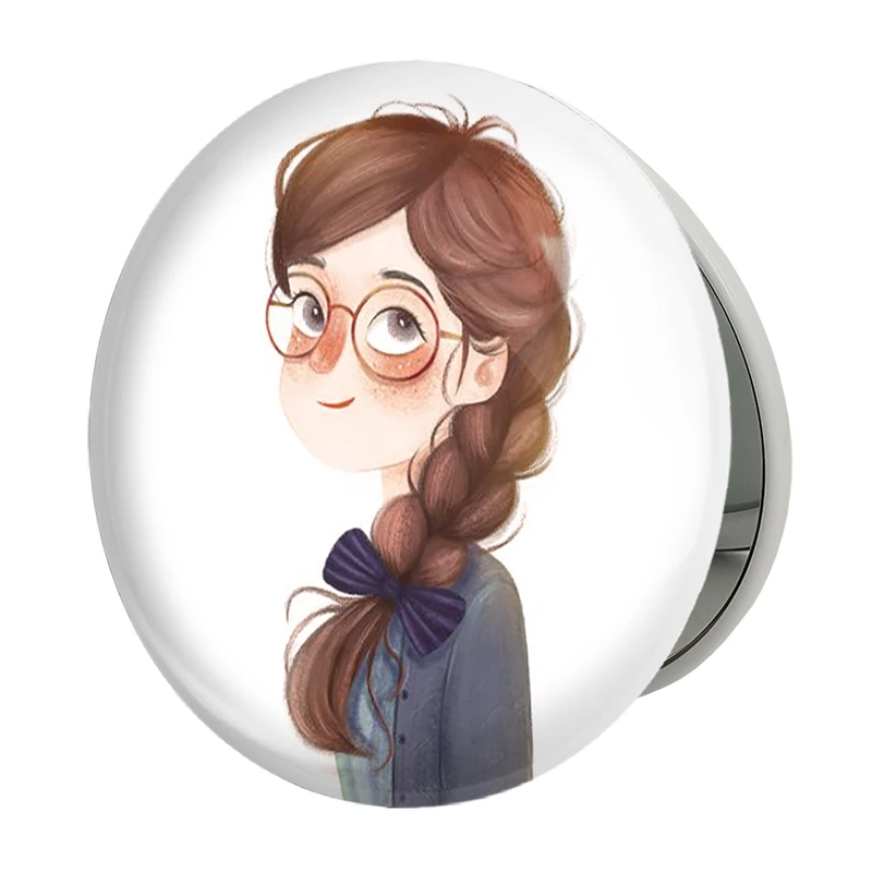 آینه جیبی خندالو طرح دخترونه مدل تاشو کد 5495 