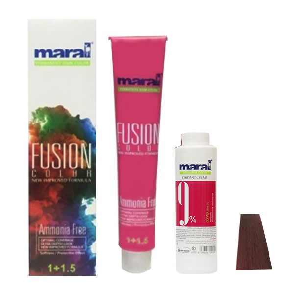 کیت رنگ مو مارال مدل Fusion شماره 5.699 حجم 100 میلی لیتر رنگ قرمز رد ولوت -  - 3