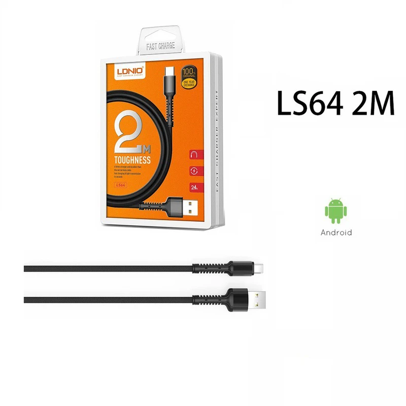 کابل تبدیل USB به microUSB الدینیو مدل LS64 طول 2 متر عکس شماره 10