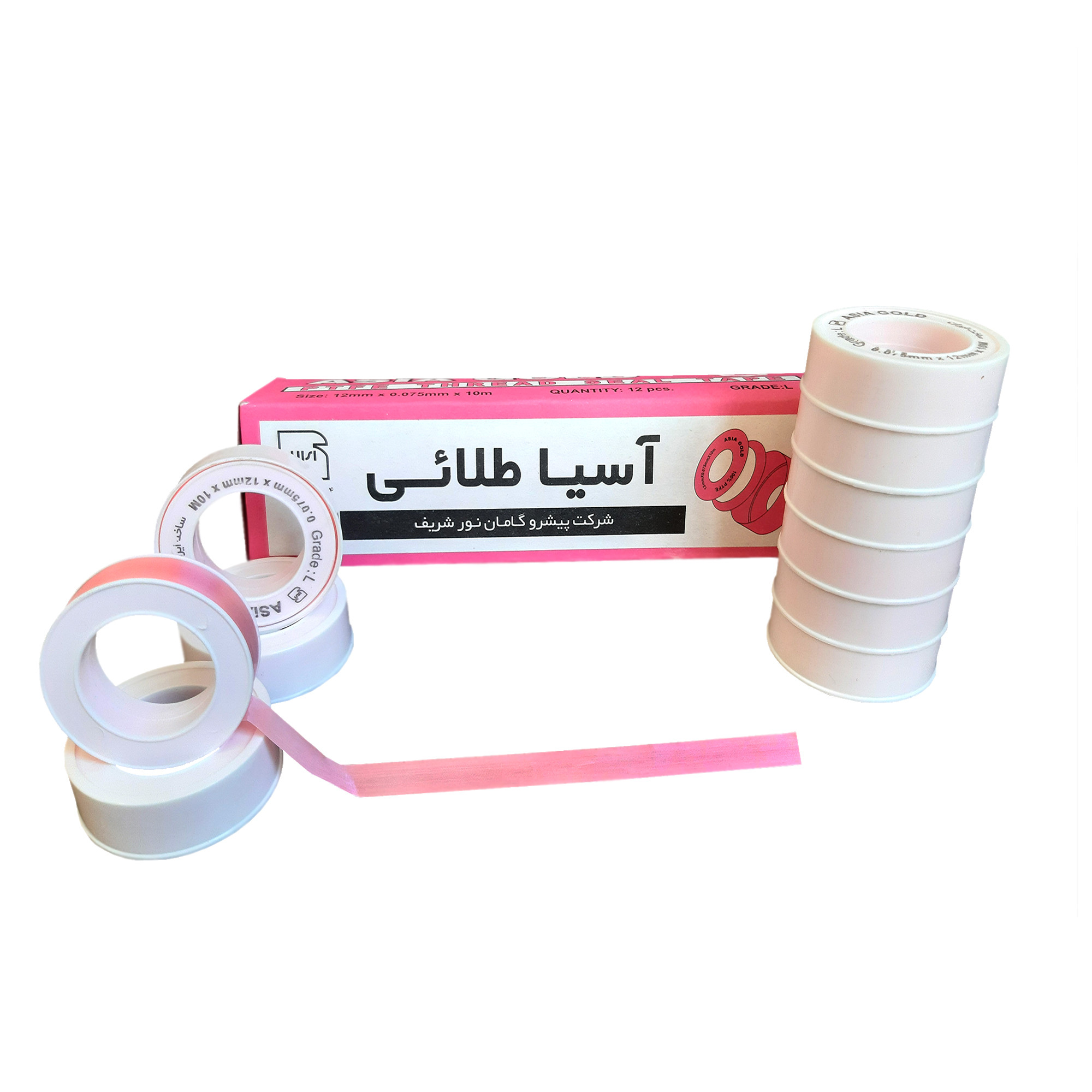 نوار تفلون آسیا طلائی کد 0127 بسته 3 عددی