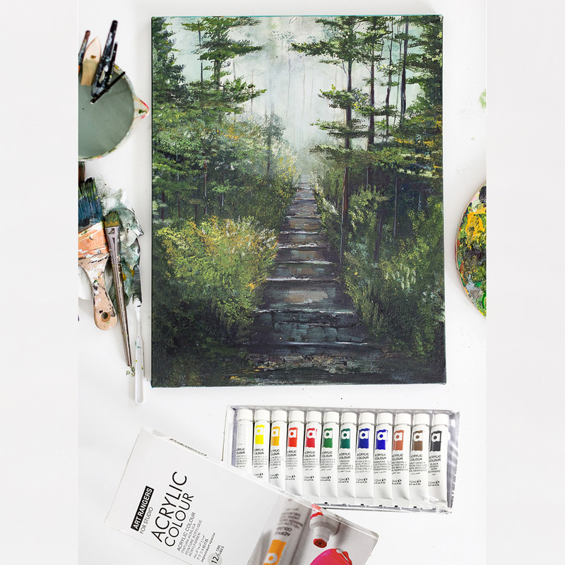 رنگ اکریلیک آرت رنجرز مدل EA1212C-3 حجم 12 میلی‌لیتر بسته 12 عددی