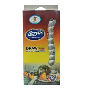 رنگ اکریلیک دراو مدل A12-12 حجم 12 میلی لیتر بسته 12 عددی