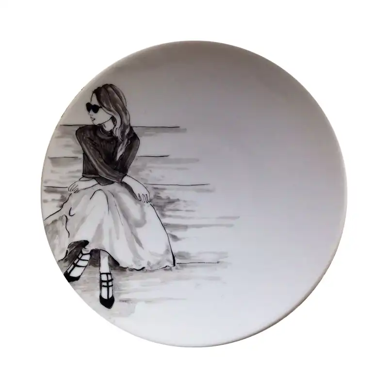 بشقاب دیوارکوب سفالی کد D26-A مجموعه 2 عددی