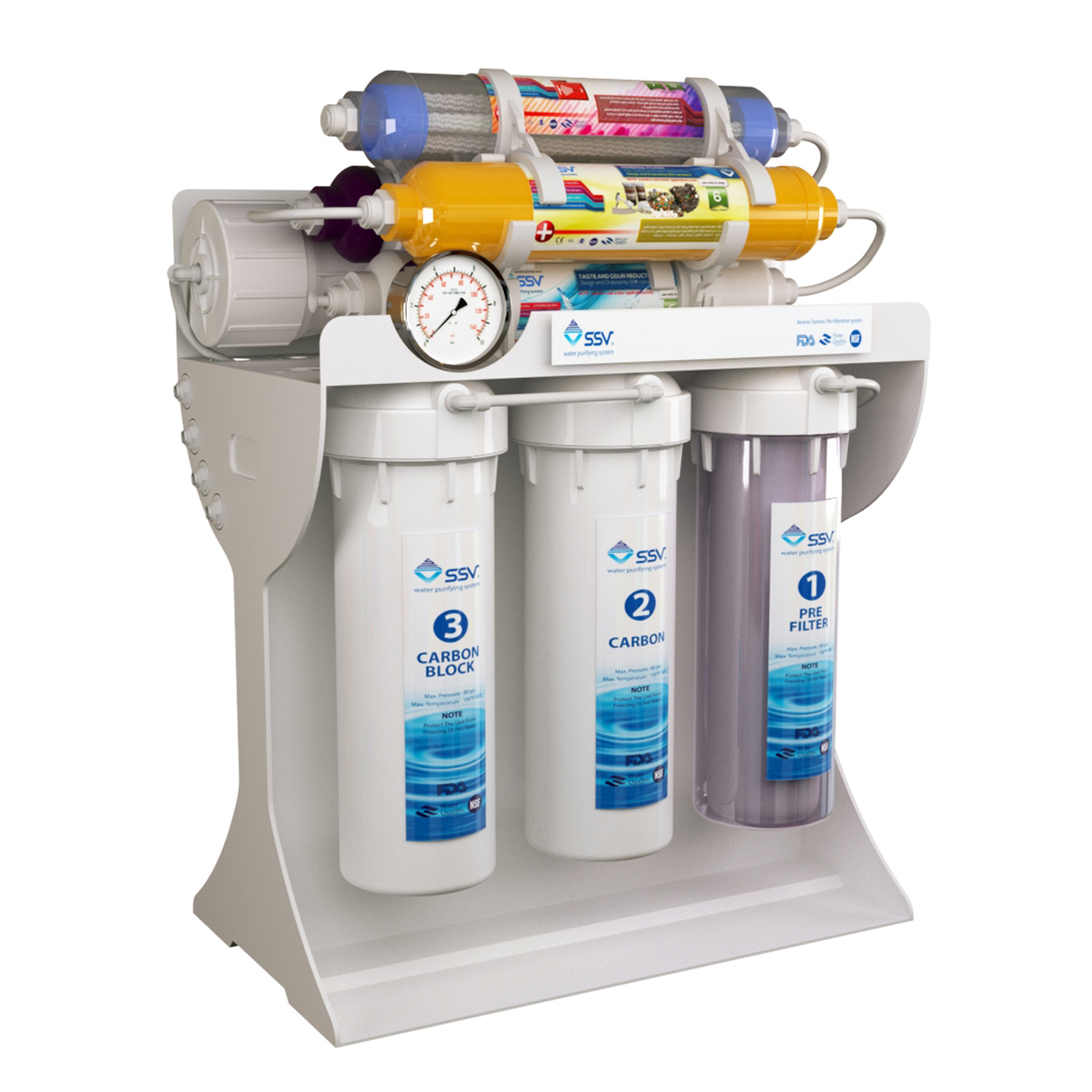 دستگاه تصفیه کننده آب خانگی اس اس وی مدل UltraPro X800 به همراه فیلتر دوش و سرویس بهداشتی