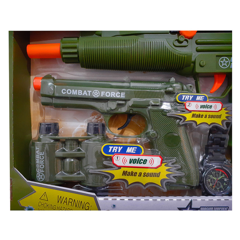 تفنگ بازی جاستیک مدل AB 12 مجموعه 7 عددی