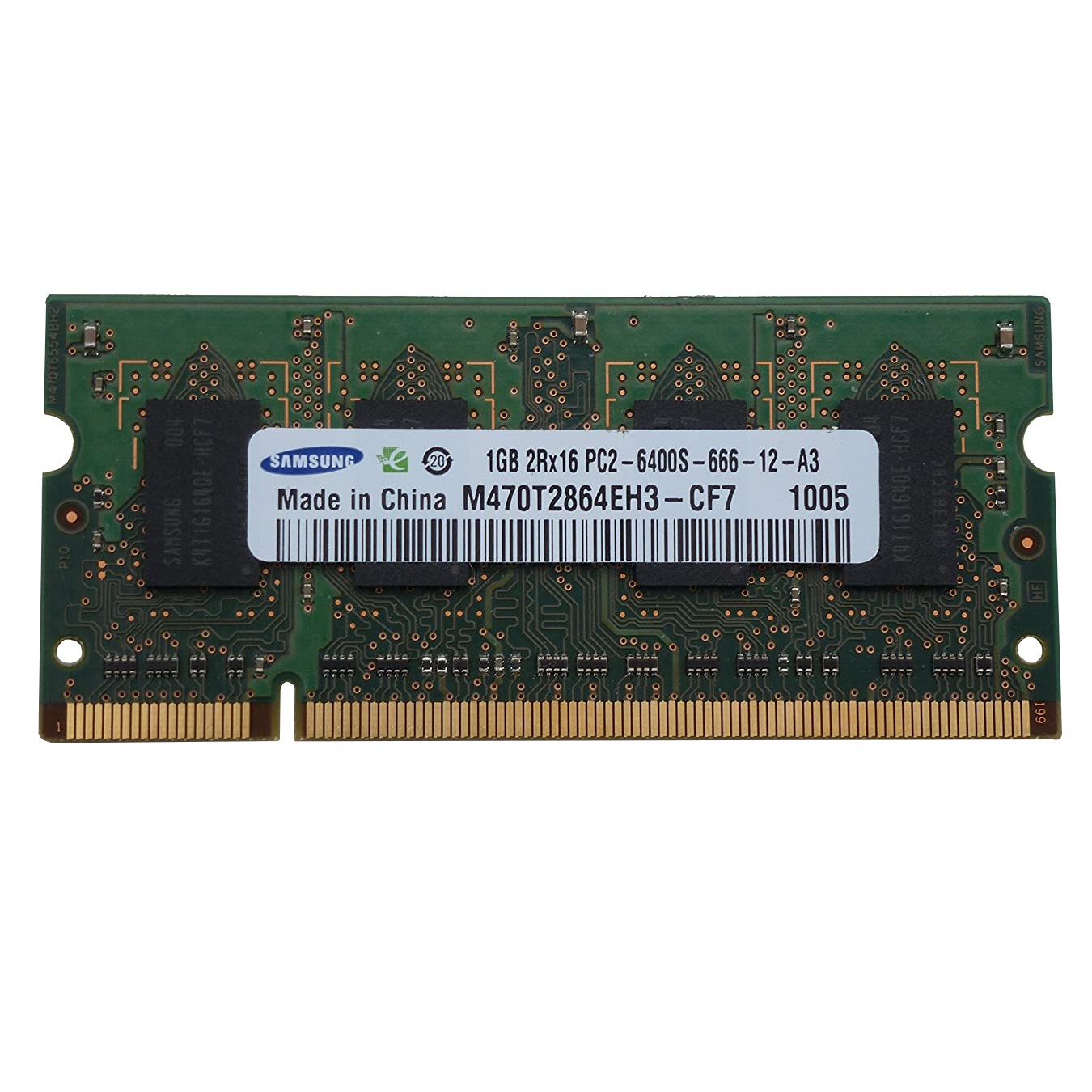 رم لپ تاپ DDR2 تک کاناله 800 مگاهرتز CL6 سامسونگ مدل CF7 ظرفیت 1 گیگابایت