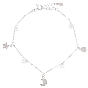 دستبند نقره زنانه کد 2372