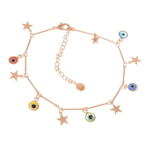 پابند زنانه طرح ستاره و چشم نظر کد PA1172