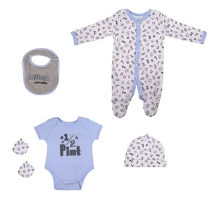 ست 5 تیکه لباس نوزاد طرح اعداد