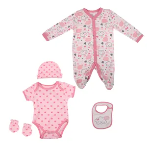 ست 5 تیکه لباس نوزاد طرح تاج