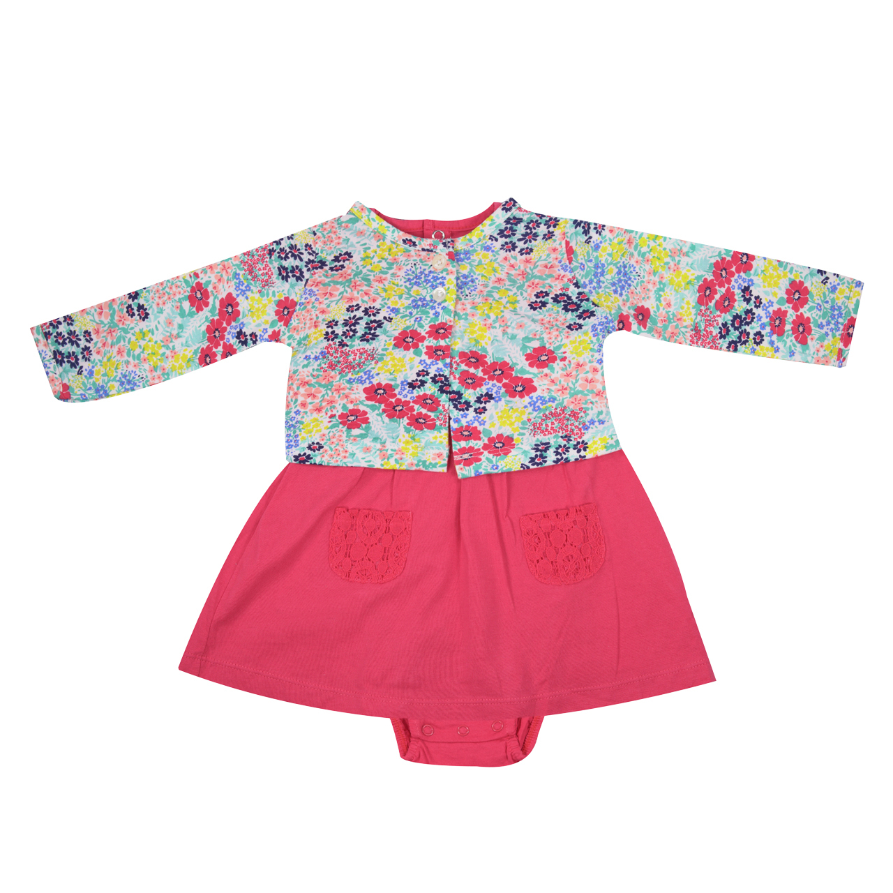 ست کت و پیراهن نوزادی دخترانه مدل 6888