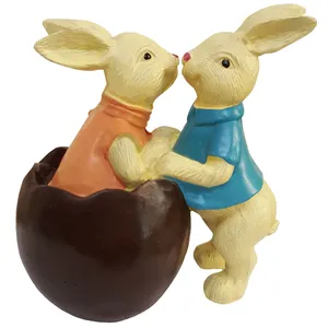 مجسمه لیلپار طرح خرگوش تخم مرغی مدل DGN-0032