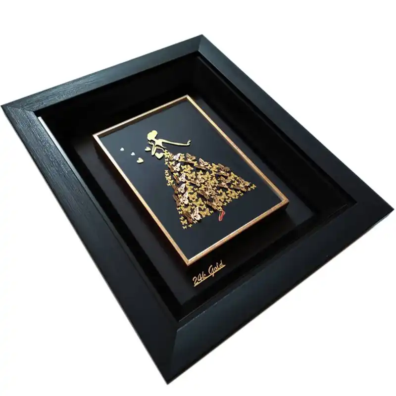 تابلو طلاکوب زرکات طرح عروس پروانه مدل F120