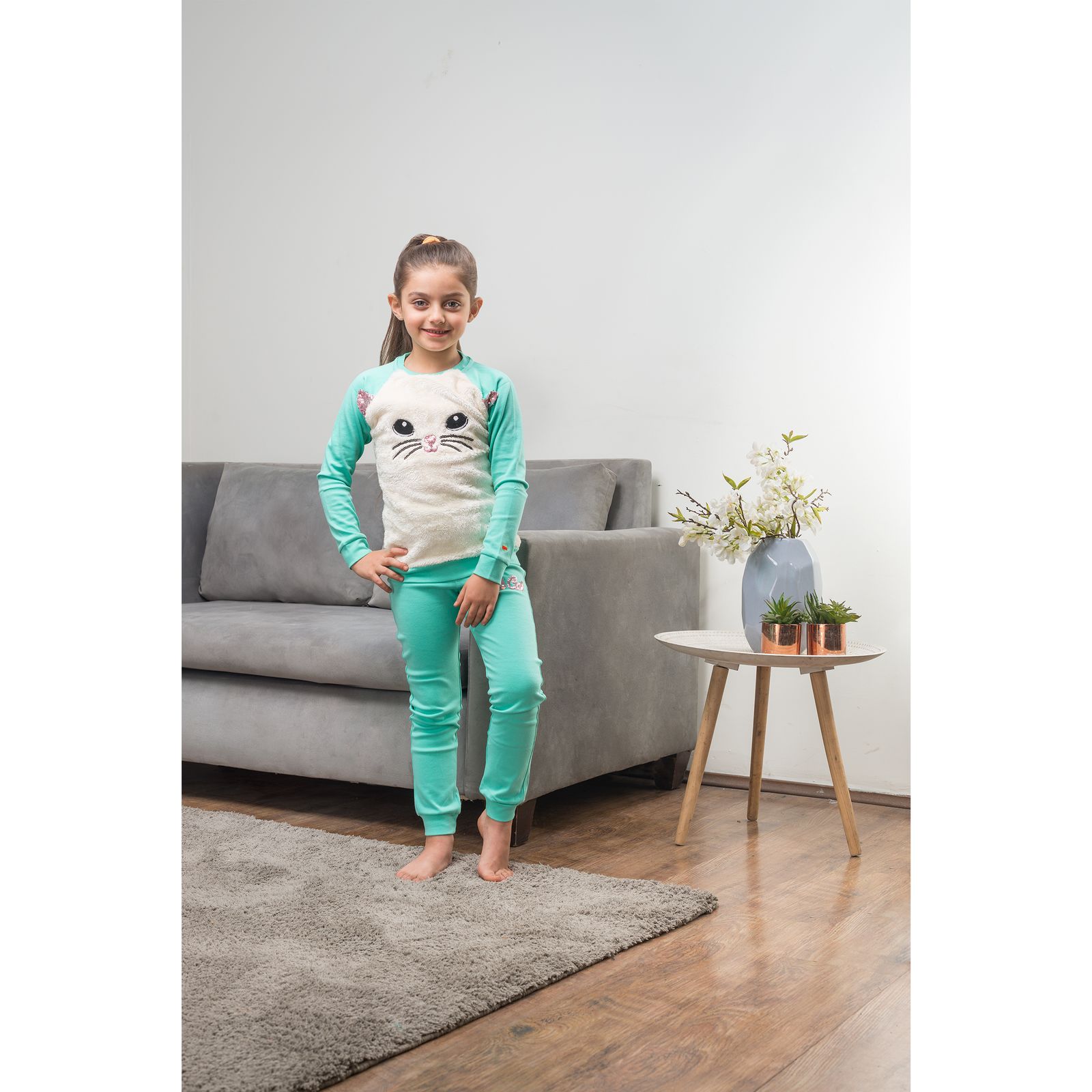 ست تی شرت و شلوار دخترانه مادر مدل LarisaTurquoise-54