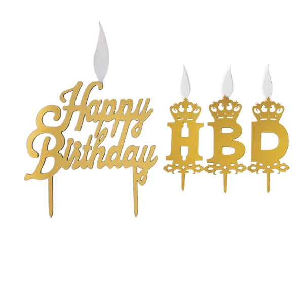 شمع تولد طرح happy birth day مجموعه ی 4 عددی