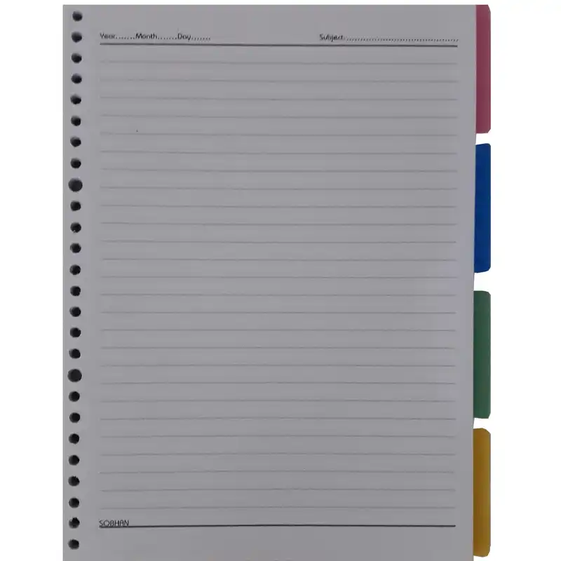 کاغذ کلاسور سبحان کد 110 بسته 100 عددی