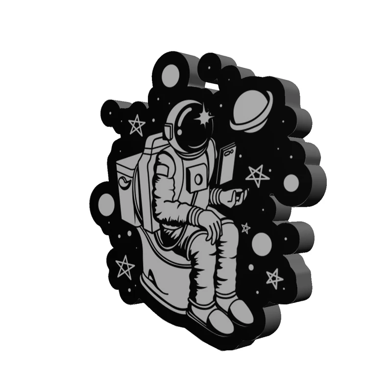 استیکر تزئینی موبایل طرح فضانورد کد 632