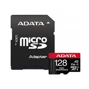 کارت حافظه   microSD  ای دیتا مدل HIGH ENDURANCE کلاس A2 V30 استاندارد UHS-I U3 سرعت 100MBps ظرفیت 128 گیگابایت به همراه آداپتور SD 