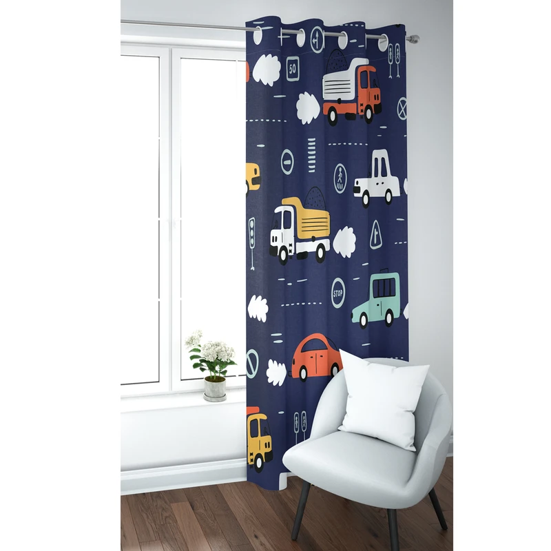 پرده طرح ماشین کد MV0139 سایز 200x140 سانتی متر