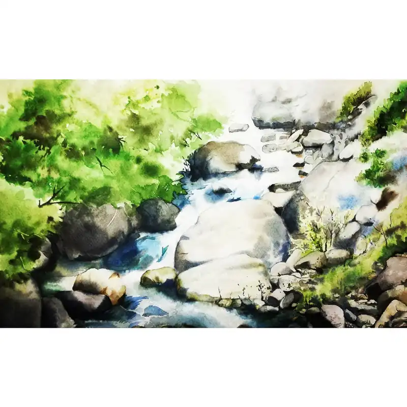 تابلو نقاشی آبرنگ طرح طبیعت کد WS_011