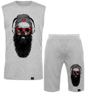 ست تاپ و شلوارک مردانه 27 طرح skull کد M06
