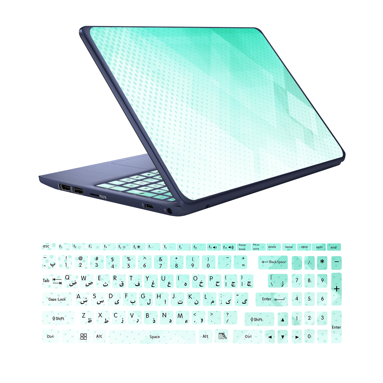 استیکر لپ تاپ به همراه برچسب حروف فارسی کیبورد کد AR02