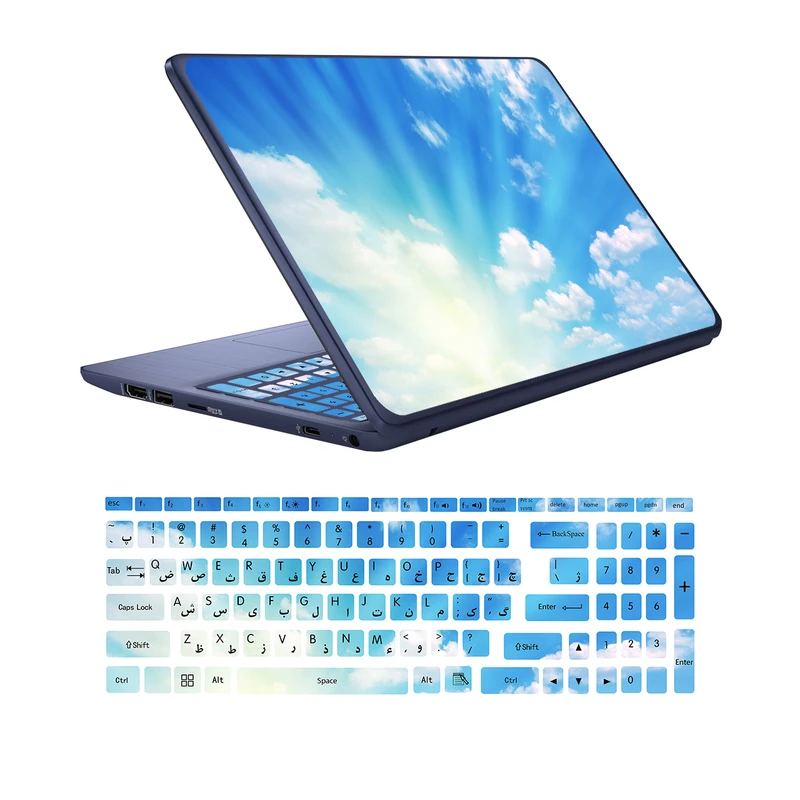  استیکر لپ تاپ به همراه برچسب حروف فارسی کیبورد کد A01